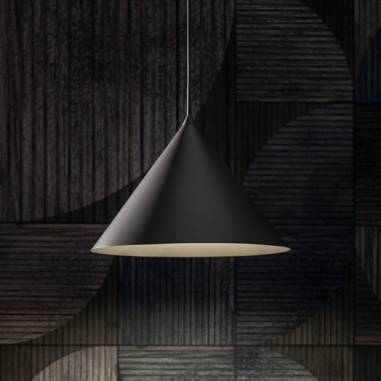 Lampadario cono marrone 50 cm sospensione in metallo per cucina