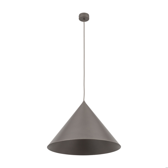 Lampadario cono marrone 50 cm sospensione in metallo per cucina