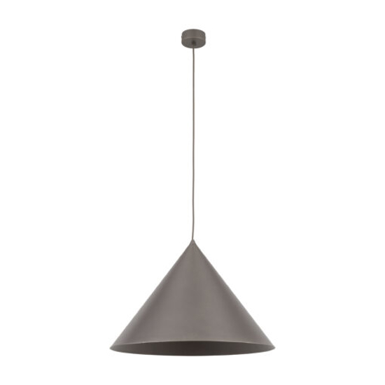 Lampadario cono marrone 50 cm sospensione in metallo per cucina