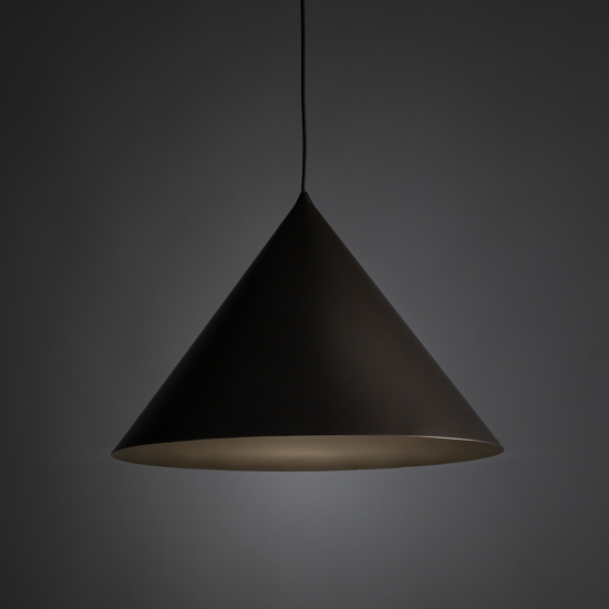 Lampadario cono marrone 50 cm sospensione in metallo per cucina