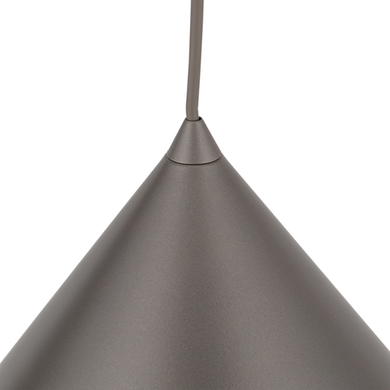 Lampadario cono marrone 50 cm sospensione in metallo per cucina