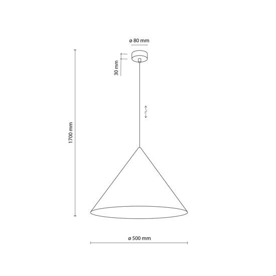 Lampadario cono marrone 50 cm sospensione in metallo per cucina