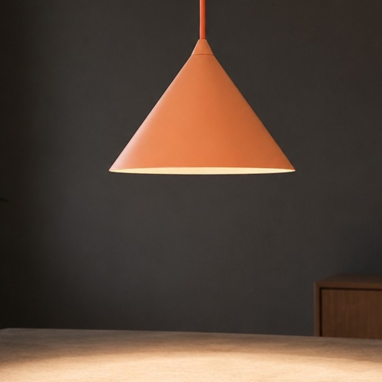 Lampada a sospensione cono 21 cm arancione in metallo