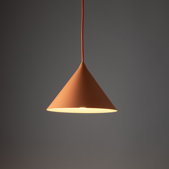Lampada a sospensione cono 21 cm arancione in metallo