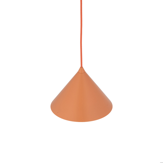 Lampada a sospensione cono 21 cm arancione in metallo