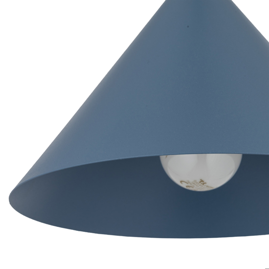 Lampada a sospensione cono 21 cm blu in metallo per cucina