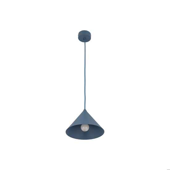 Lampada a sospensione cono 21 cm blu in metallo per cucina