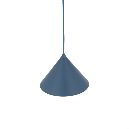 Lampada a sospensione cono 21 cm blu in metallo per cucina