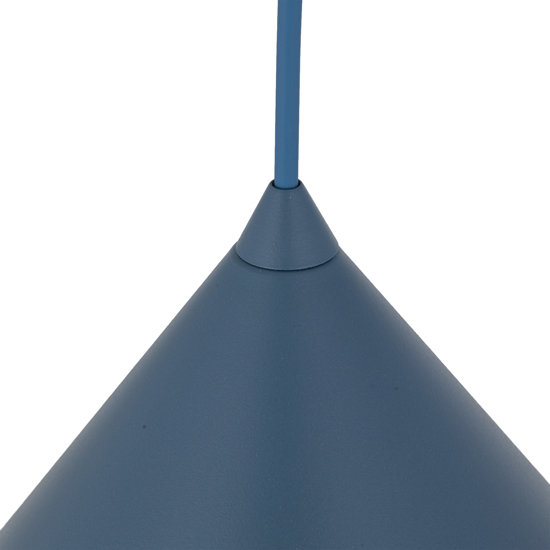 Lampada a sospensione cono 21 cm blu in metallo per cucina