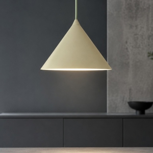Lampada a sospensione cono 21 cm verde di metallo