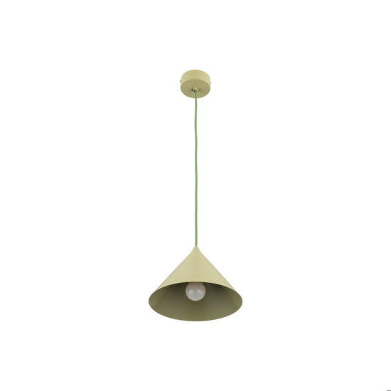 Lampada a sospensione cono 21 cm verde di metallo