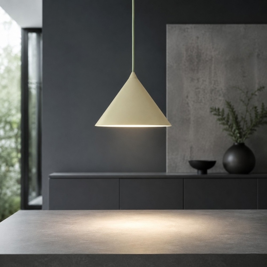 Lampada a sospensione cono 21 cm verde di metallo