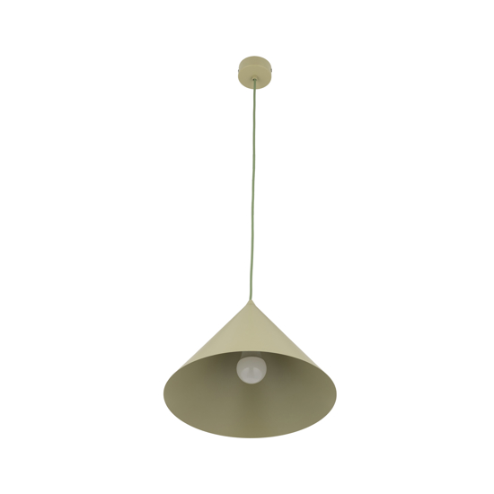 Lampadario cono verde 33 cm di metallo per cucina