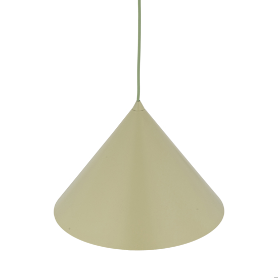 Lampadario cono verde 33 cm di metallo per cucina