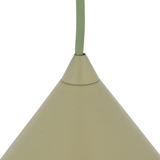 Lampadario cono verde 33 cm di metallo per cucina
