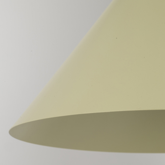 Lampadario cono verde 33 cm di metallo per cucina