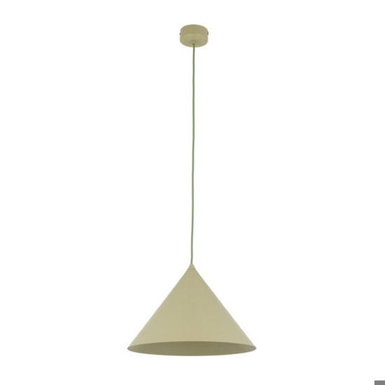 Lampadario cono verde 33 cm di metallo per cucina
