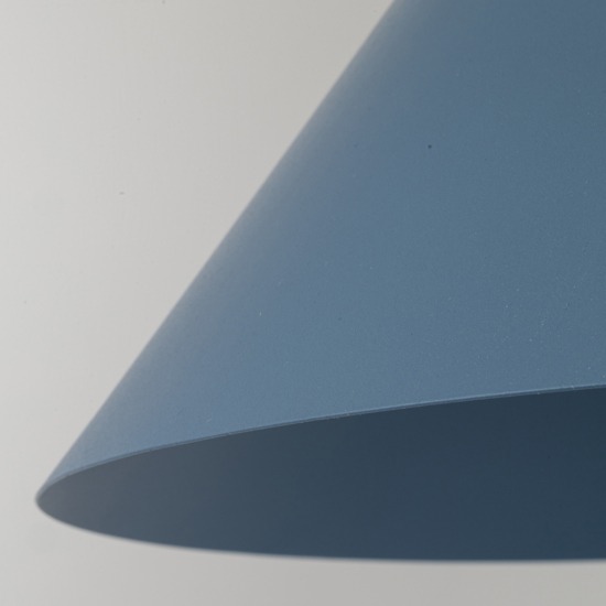 Lampadario cono 33 cm blu a sospensione di metallo per cucina