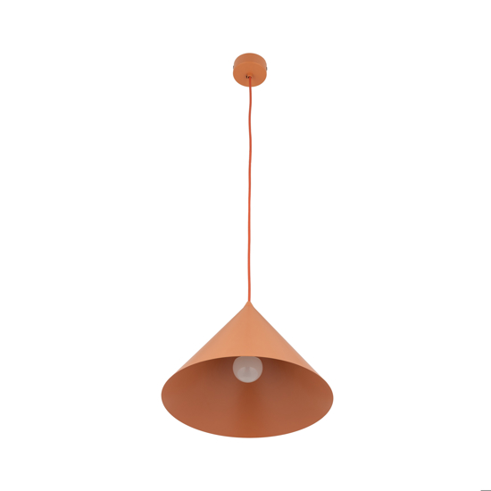 Lampada a sospensione cono 33 cm arancione di metallo