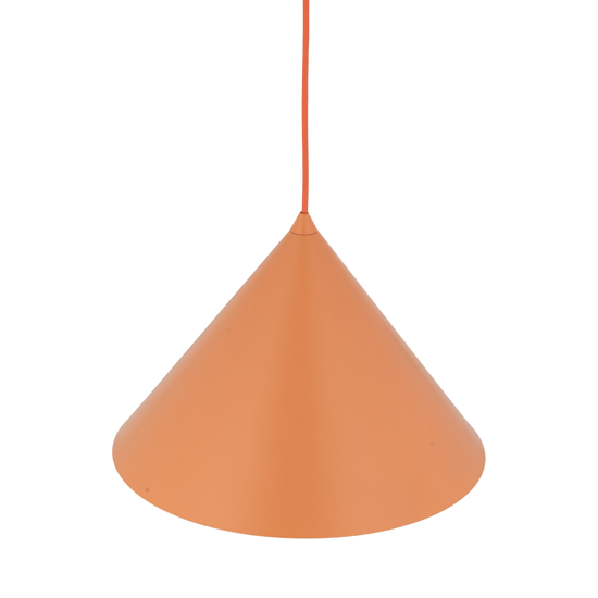 Lampada a sospensione cono 33 cm arancione di metallo