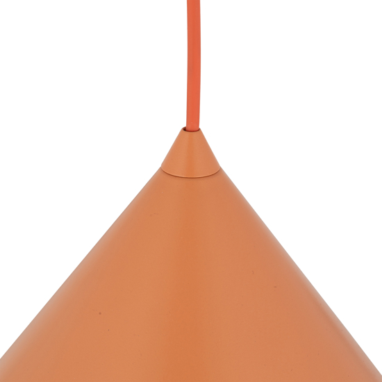 Lampada a sospensione cono 33 cm arancione di metallo