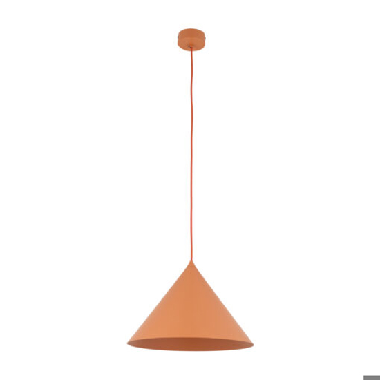 Lampada a sospensione cono 33 cm arancione di metallo