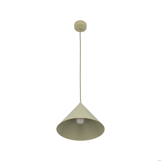 Lampada a sospensione cono 26 cm verde in metallo per cucina