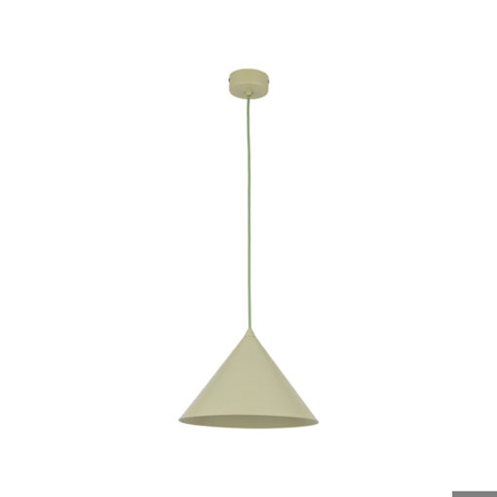 Lampada a sospensione cono 26 cm verde in metallo per cucina