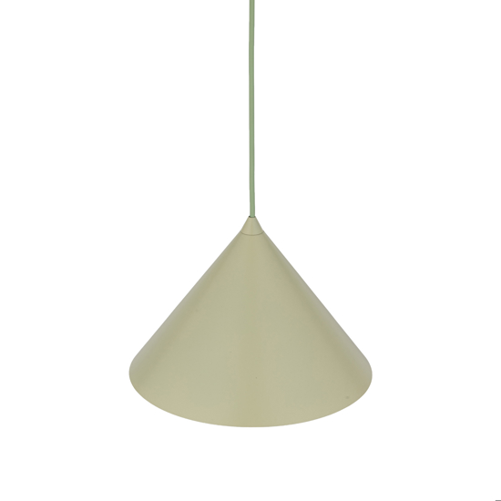 Lampada a sospensione cono 26 cm verde in metallo per cucina
