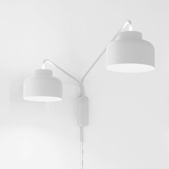 Vivida applique bottone a due luci bianca orientabile led dimmerabile con telecomando