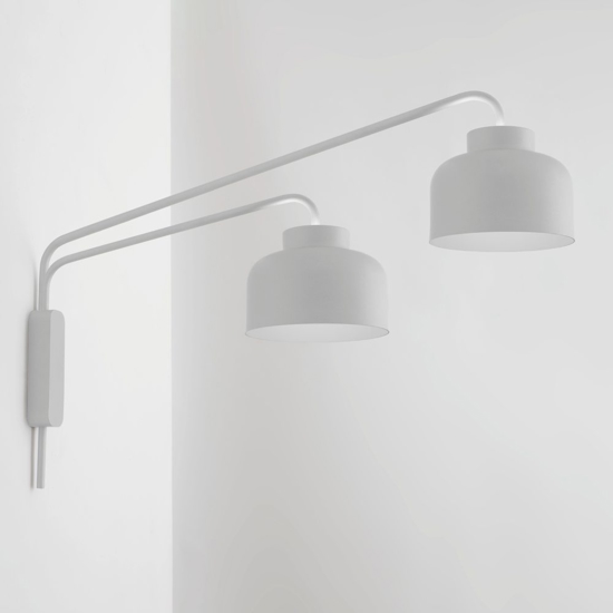 Vivida applique bottone a due luci bianca orientabile led dimmerabile con telecomando