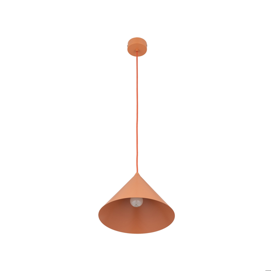 Lampada a sospensione cono 26 cm arancione in metallo per cucina