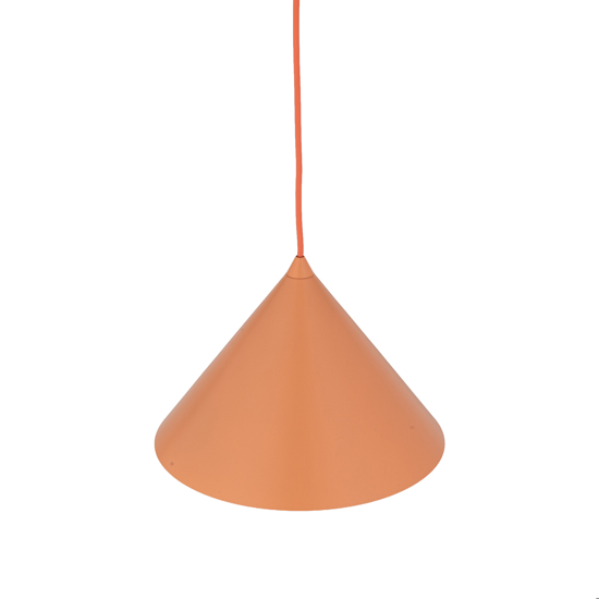 Lampada a sospensione cono 26 cm arancione in metallo per cucina