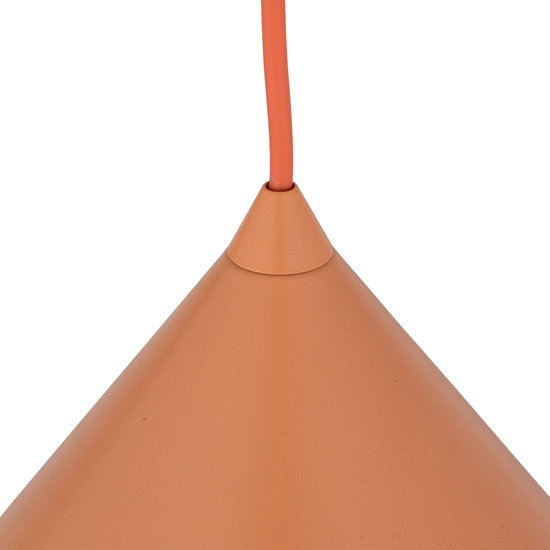 Lampada a sospensione cono 26 cm arancione in metallo per cucina