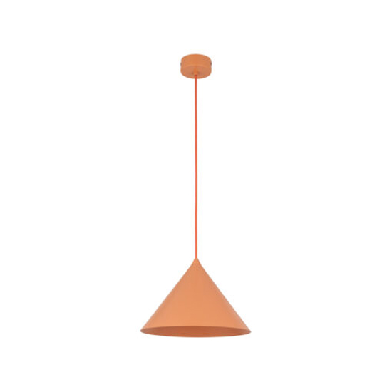 Lampada a sospensione cono 26 cm arancione in metallo per cucina