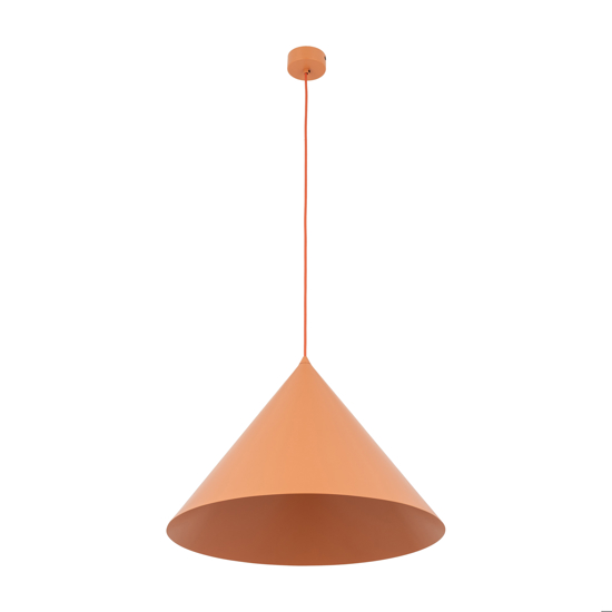 Lampadario cono per cucina 50 cm arancione in metallo
