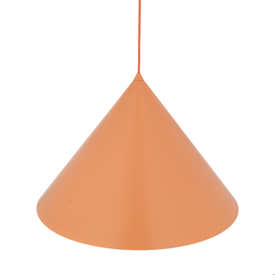 Lampadario cono per cucina 50 cm arancione in metallo