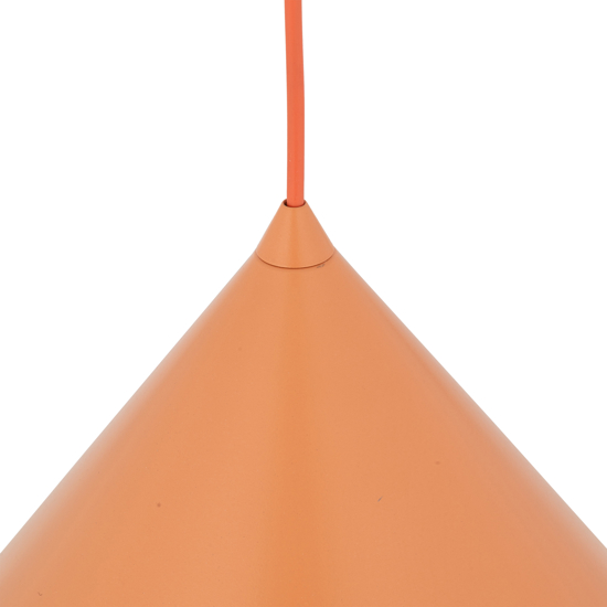 Lampadario cono per cucina 50 cm arancione in metallo