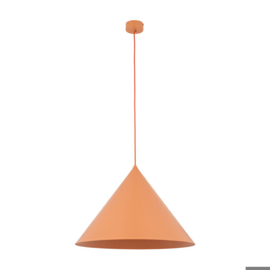 Lampadario cono per cucina 50 cm arancione in metallo