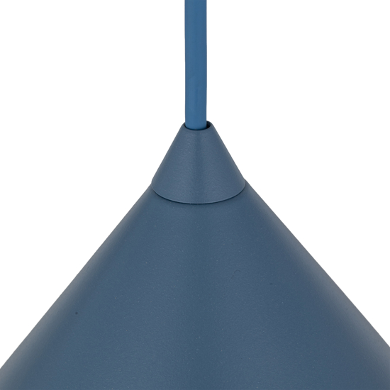 Lampada a sospensione 26 cm cono metallo blu per cucina moderna