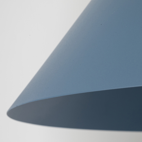 Lampadario cono 50 cm blu a sospensione di metallo per cucina moderna