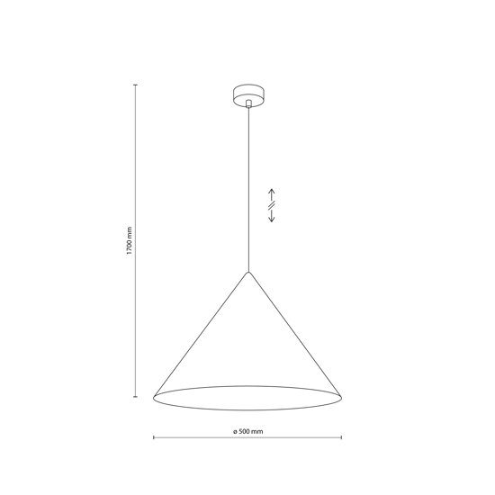 Lampadario cono 50 cm blu a sospensione di metallo per cucina moderna
