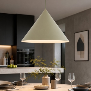 Lampadario cono verde 50 cm a sospensione di metallo per cucina moderna