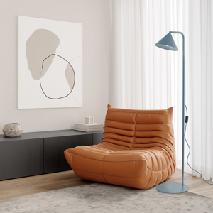 Piantana blu design minimal da lettura parabola orientabile