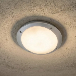Top light milano plafoniera da esterno grigia anti corrosione ip66
