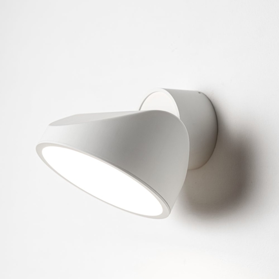 Applique da parete vivida tarp bianca luce led orientabile cct dimmerabile