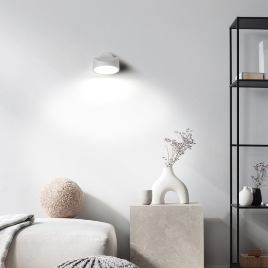 Applique da parete vivida tarp bianca luce led orientabile cct dimmerabile