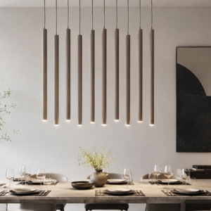 Lampadario sabbia cilindri rigati a sospensione per tavolo sala da pranzo moderno