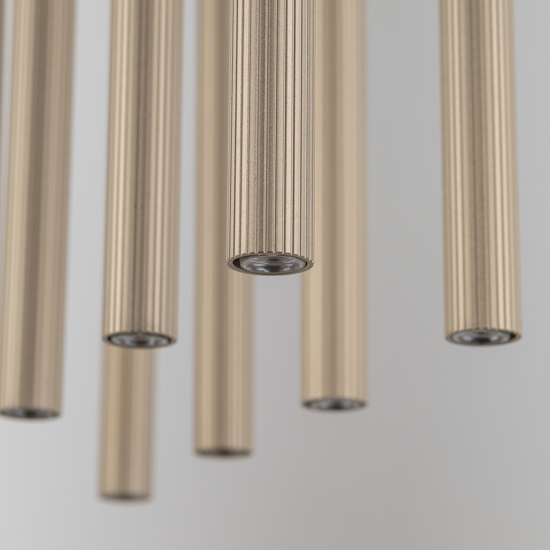 Lampadario moderno cilindri a sospensione bicolore sabbia champagne per soggiorno