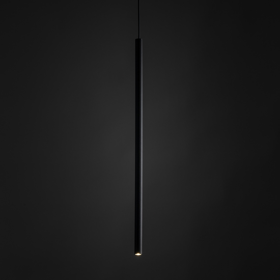 Lampada a sospensione cilindro nero rigato 75 cm